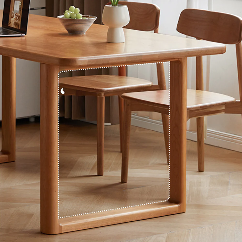 Ancona Natural Solid Cherry Rectangular-Leg Dining Table - Image 5