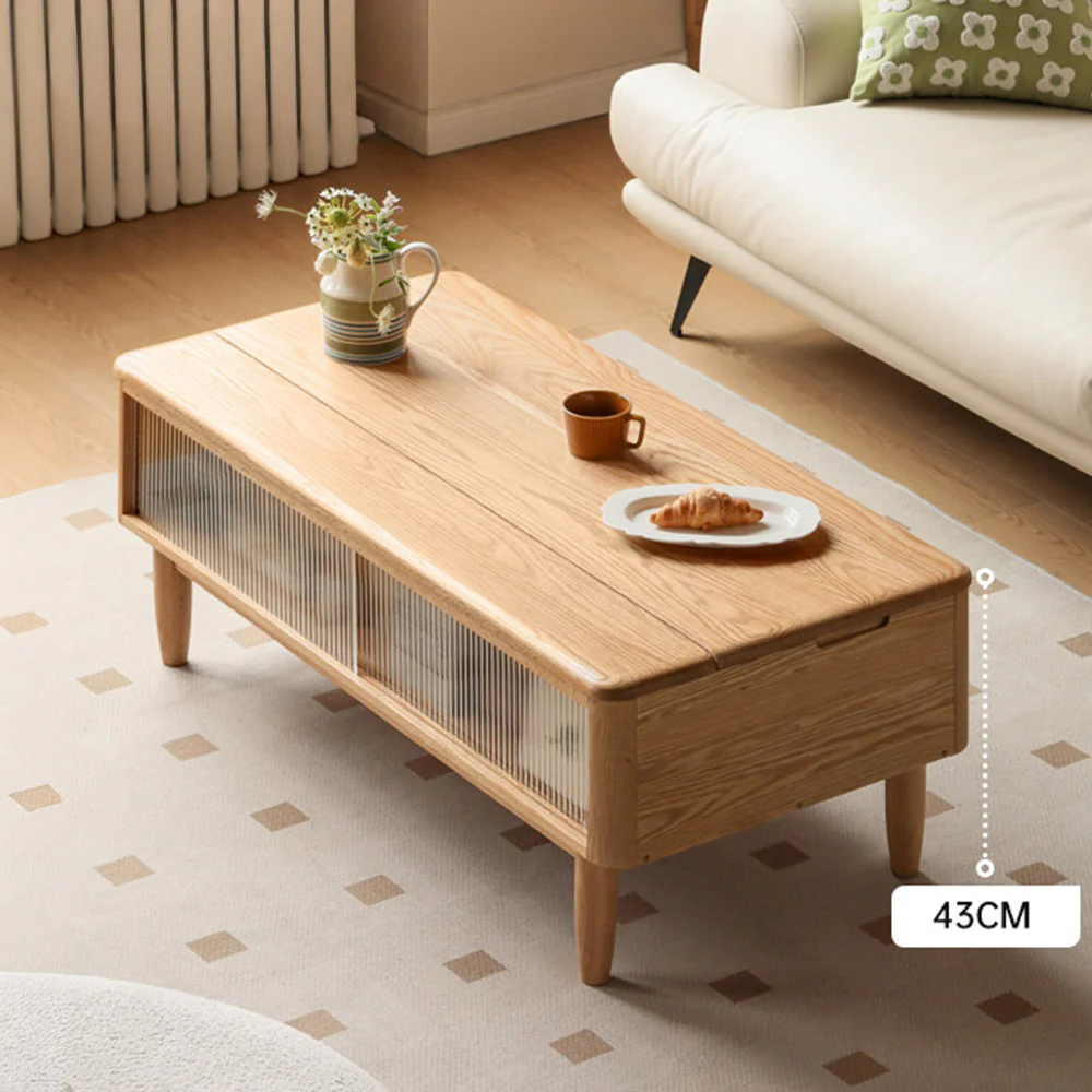 Anzio Natural Solid Oak Lift-Top Coffee Table - Image 3