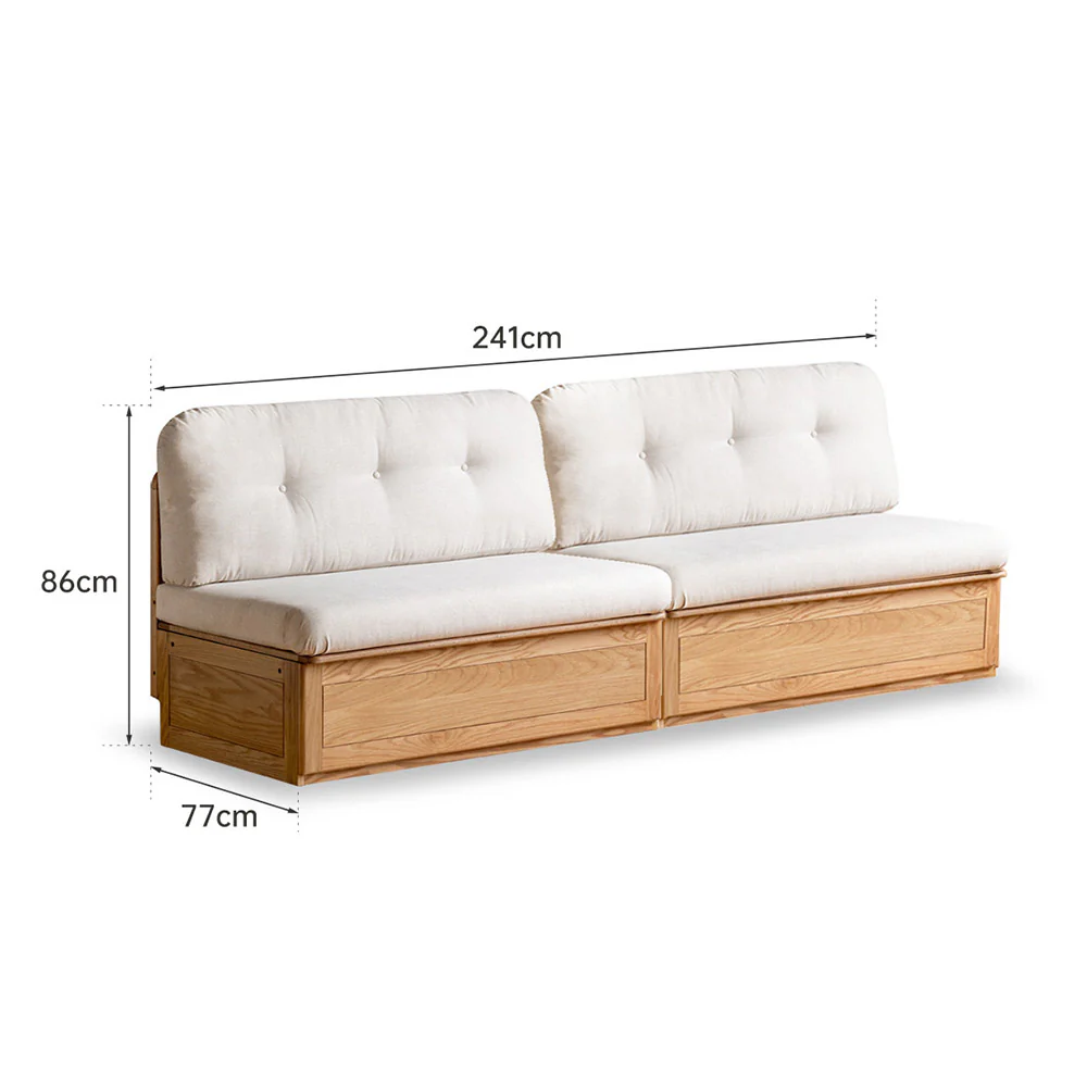 Arezzo Natural Solid Oak Storage Sofa - Image 12