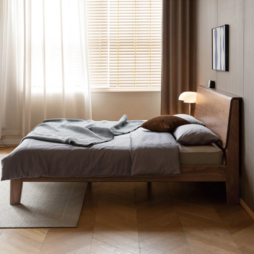 Bailey Natural Solid Walnut Bed Frame - Image 3