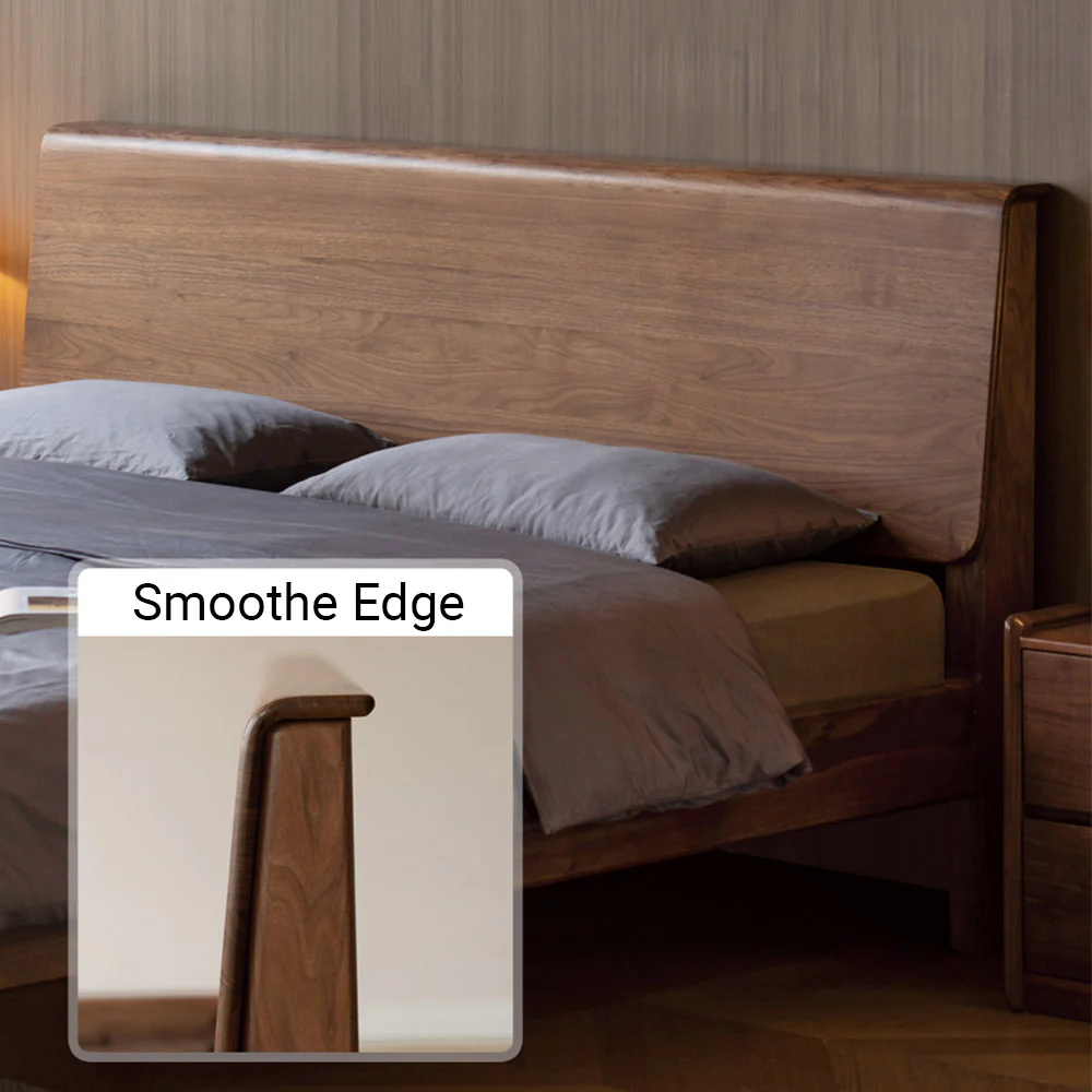 Bailey Natural Solid Walnut Bed Frame - Image 6
