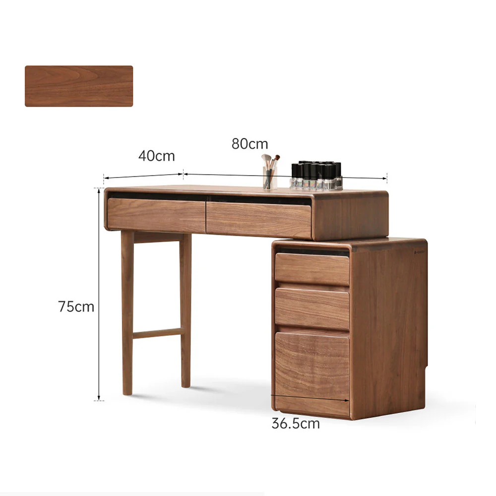 Bailey Natural Solid Walnut Dressing Table - Image 12