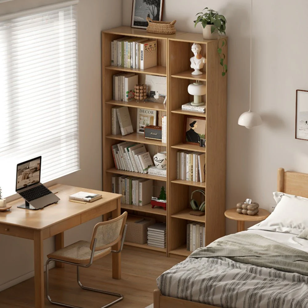 Beverley Natural Solid Ash Display Bookcase - Image 4