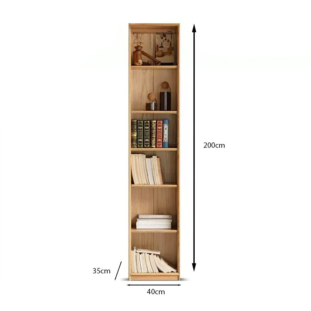 Beverley Natural Solid Ash Display Bookcase - Image 8