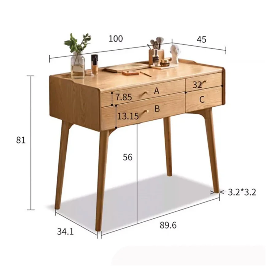 Beverley Natural Solid Ash Dressing Table - Image 9