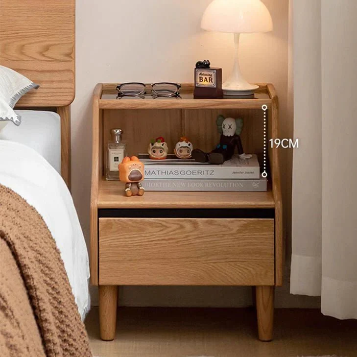 Bogen Natural Solid Oak Bedside Table - Image 6
