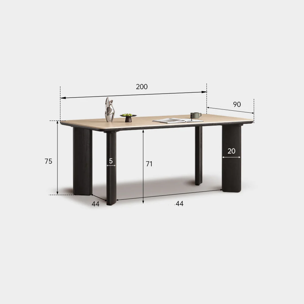 Bremen Charcoal Solid Oak Dining Table with Travertine Top - Image 11