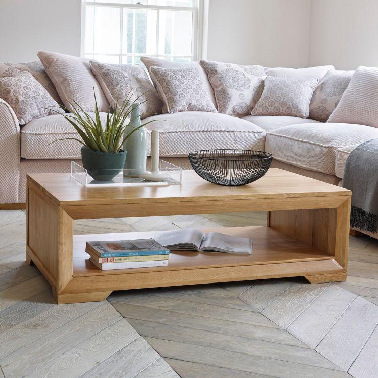 Chamfer Natural Solid Oak Coffee Table - Image 3