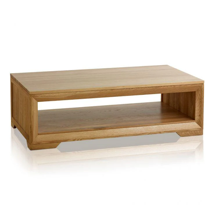 Chamfer Natural Solid Oak Coffee Table - Image 4