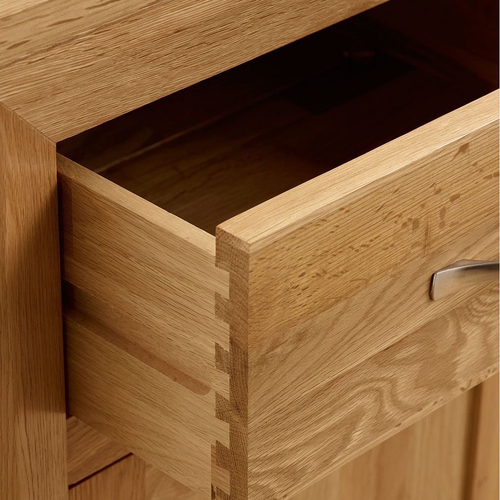 Chamfer Natural Solid Oak Small Sideboard With Hutch Dresser - Image 4