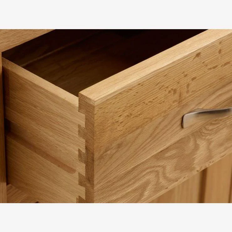 Chamfer Solid Oak Large Bookcase - Image 5