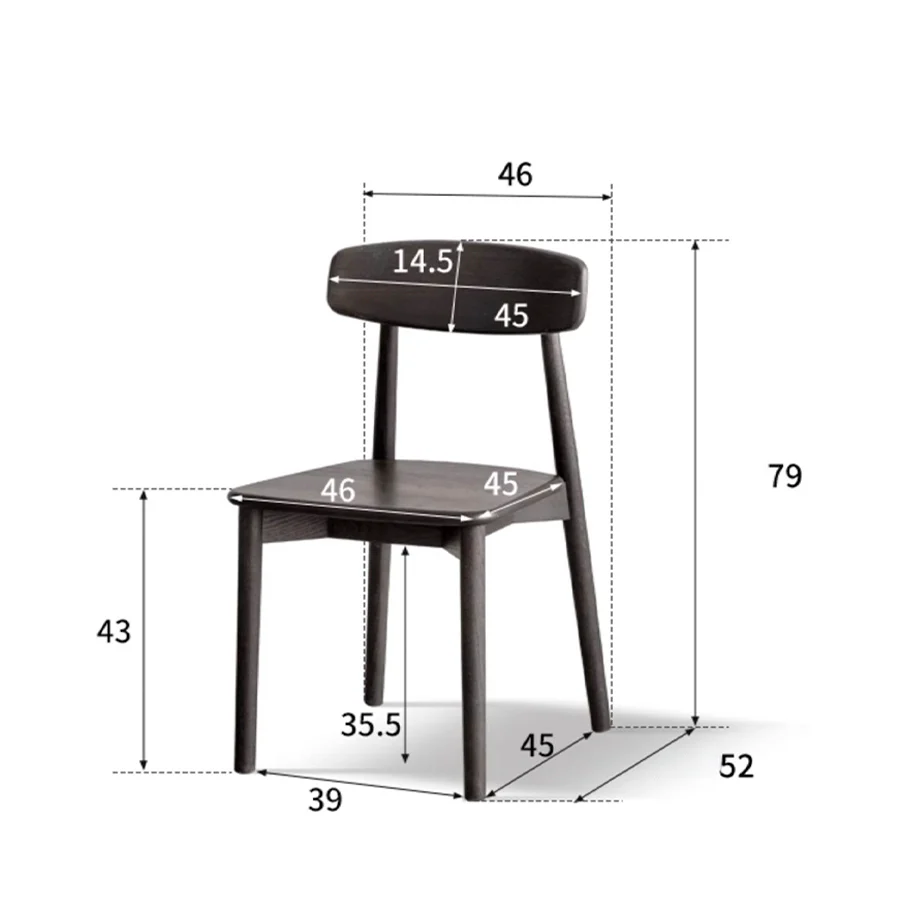 Oslo Charcoal Solid Oak Dining Chair - Image 7