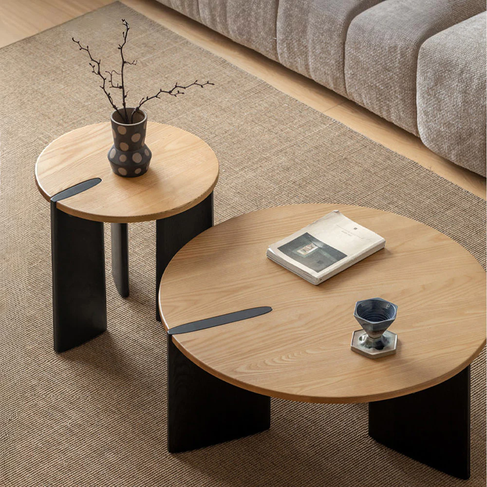 Charcoal Solid Ash Coffee Table Set - Image 2