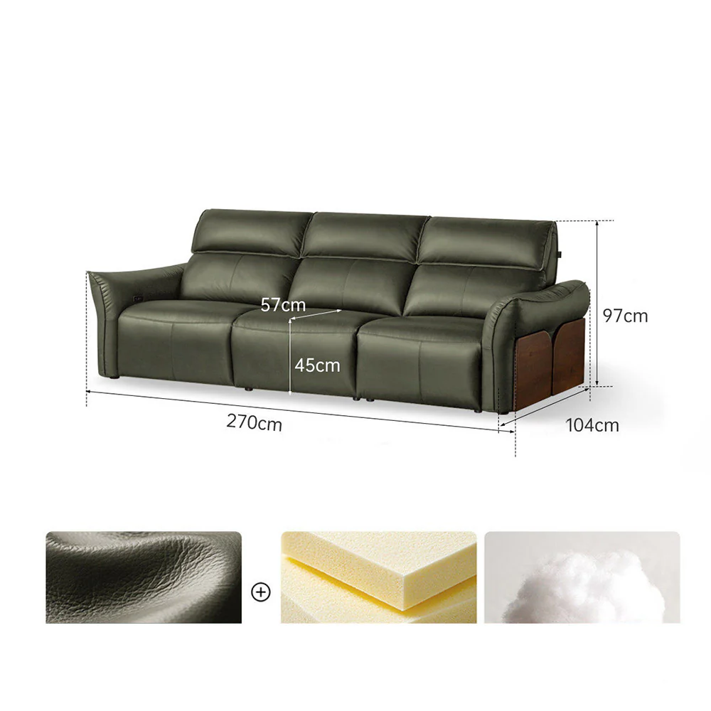 Cordorniz Genuine Leather Electric Recliner Sofa - Image 25