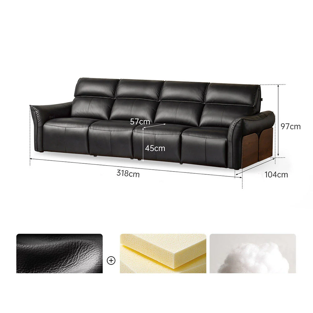 Cordorniz Genuine Leather Electric Recliner Sofa - Image 32