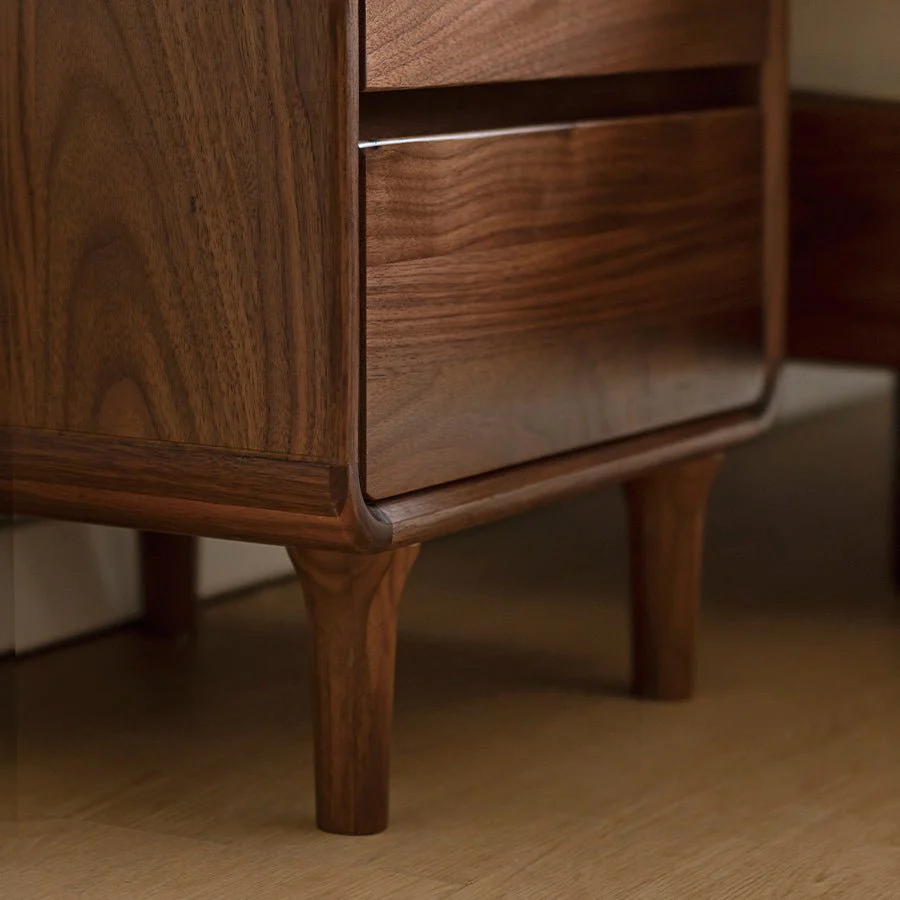 Dover Natural Solid Walnut Bedside Table - Image 8