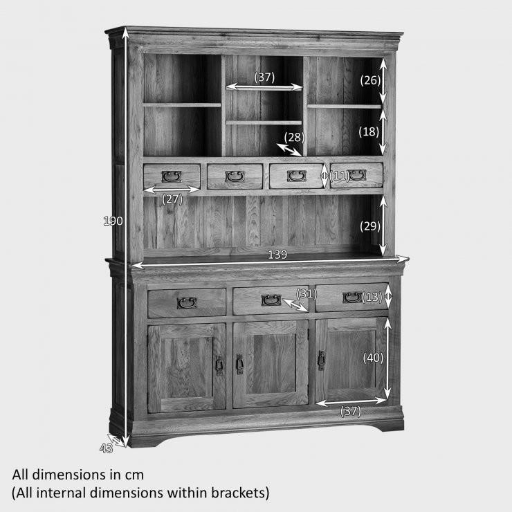 French Rustic Solid Oak Large Sideboard With Hutch Dresser - Image 6