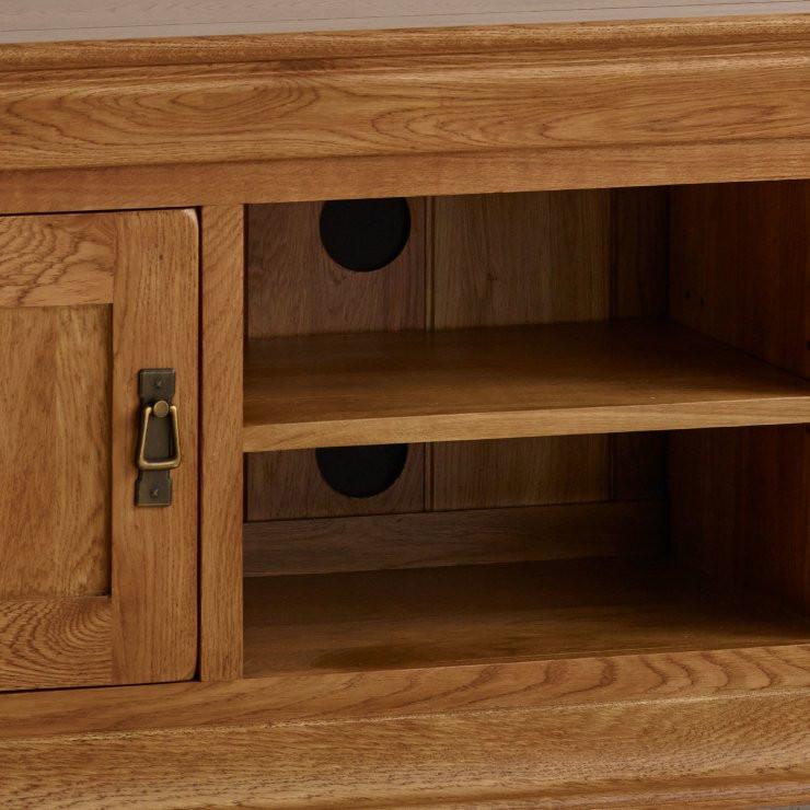 French Rustic Solid Oak Widescreen TV Cabinet - Image 5