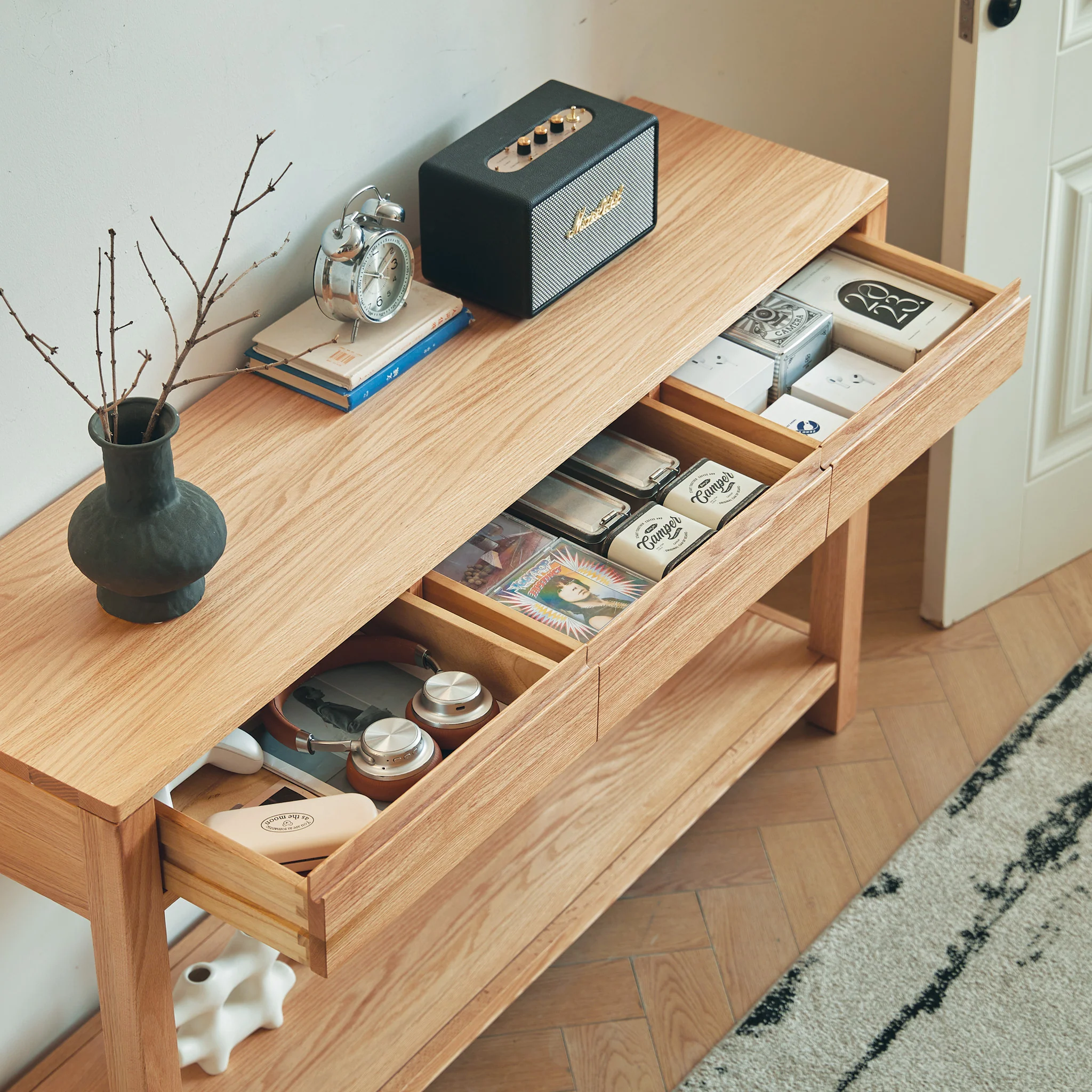 Humbie Natural Solid Oak Console Table - Image 6
