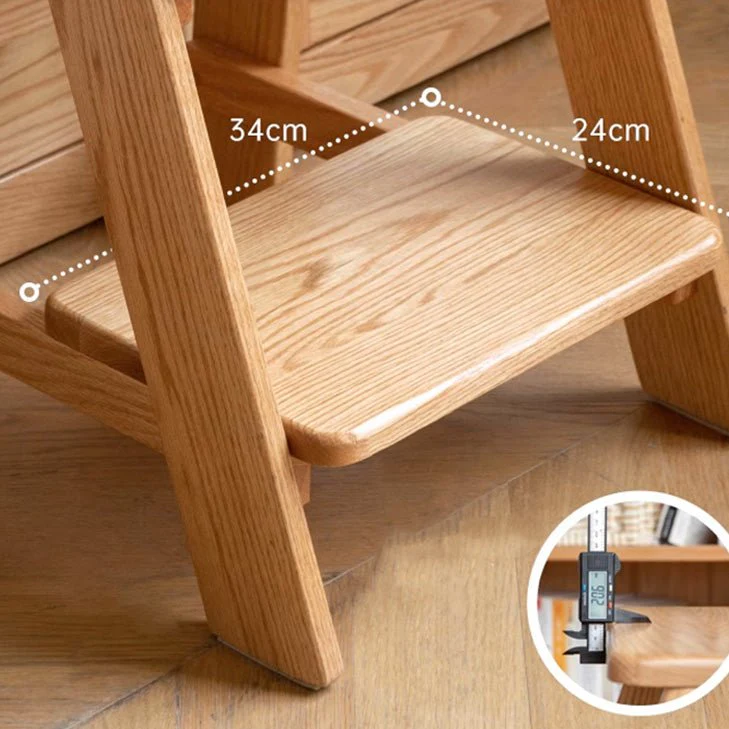 Humbie Natural Solid Oak Stool Ladder - Image 7