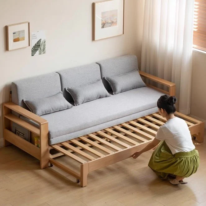 Hyogo Natural Solid Oak Sofa Bed - Image 6