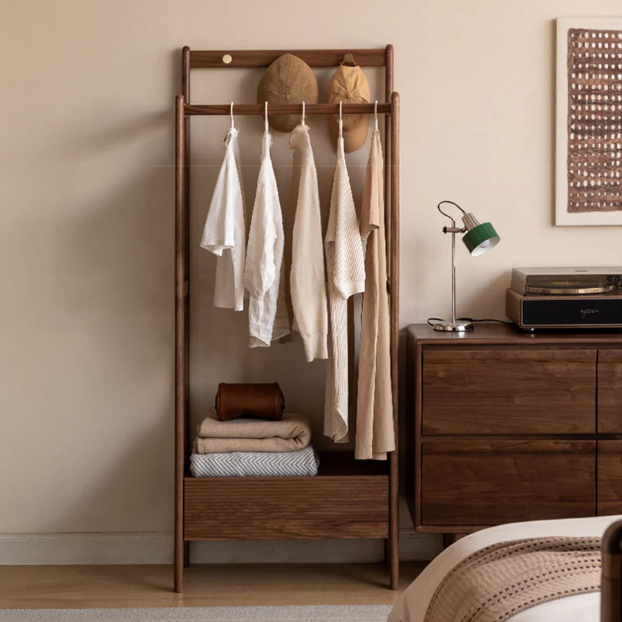 Lanester Natural Solid Walnut Coat Rack - Image 3
