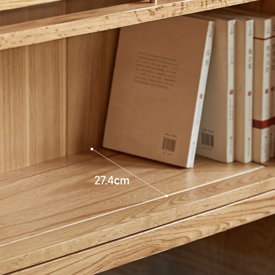 Latvia Designer Natural Solid Oak Display Bookcase Cabinet - Image 6