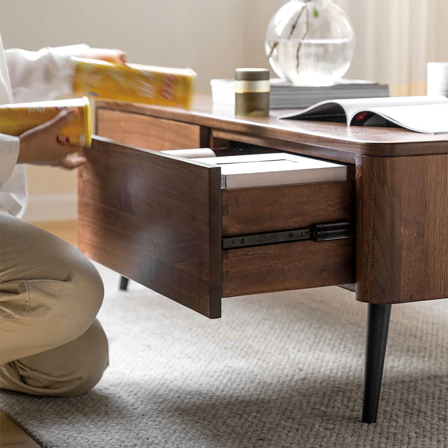 Leeds Natural Solid Walnut Coffee Table - Image 4