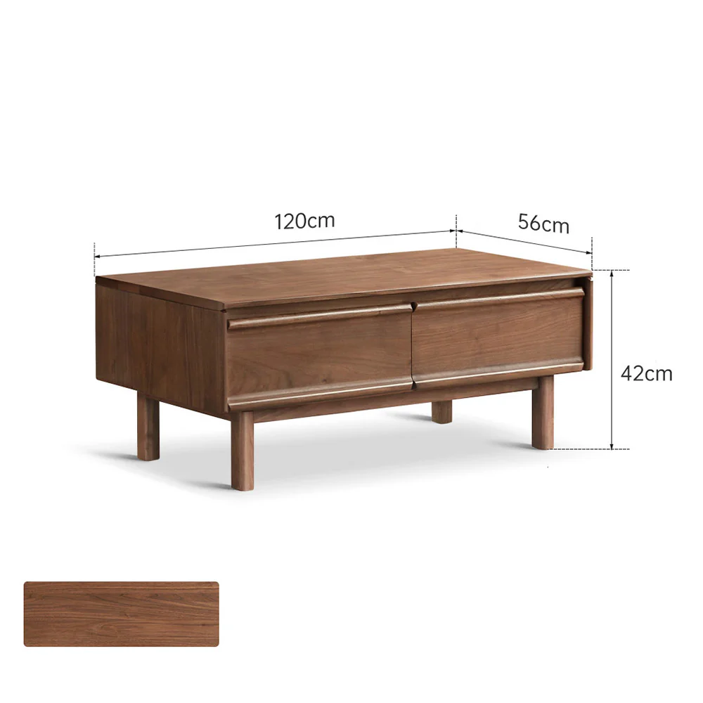 Lenola Natural Solid Walnut Coffee Table - Image 8