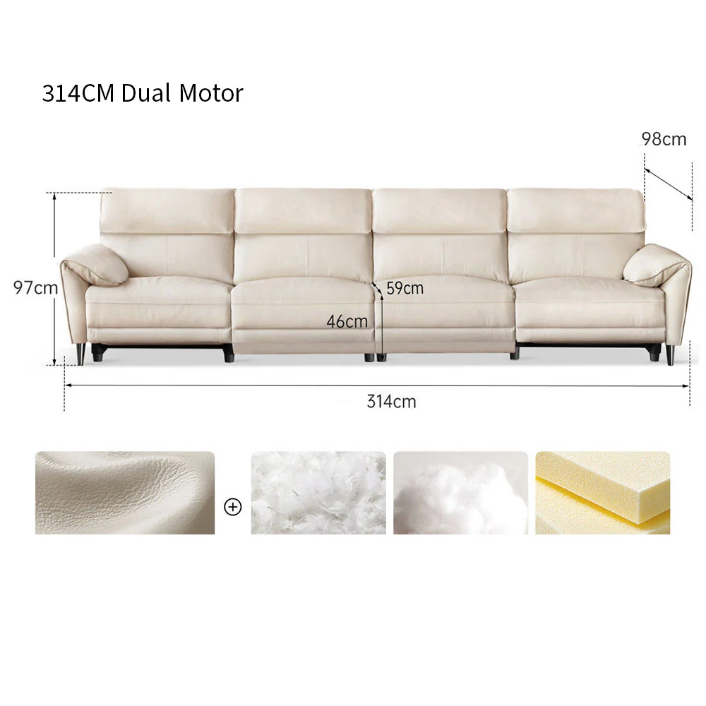 Lillviken Genuine Leather Electric Recliner Sofa - Image 20