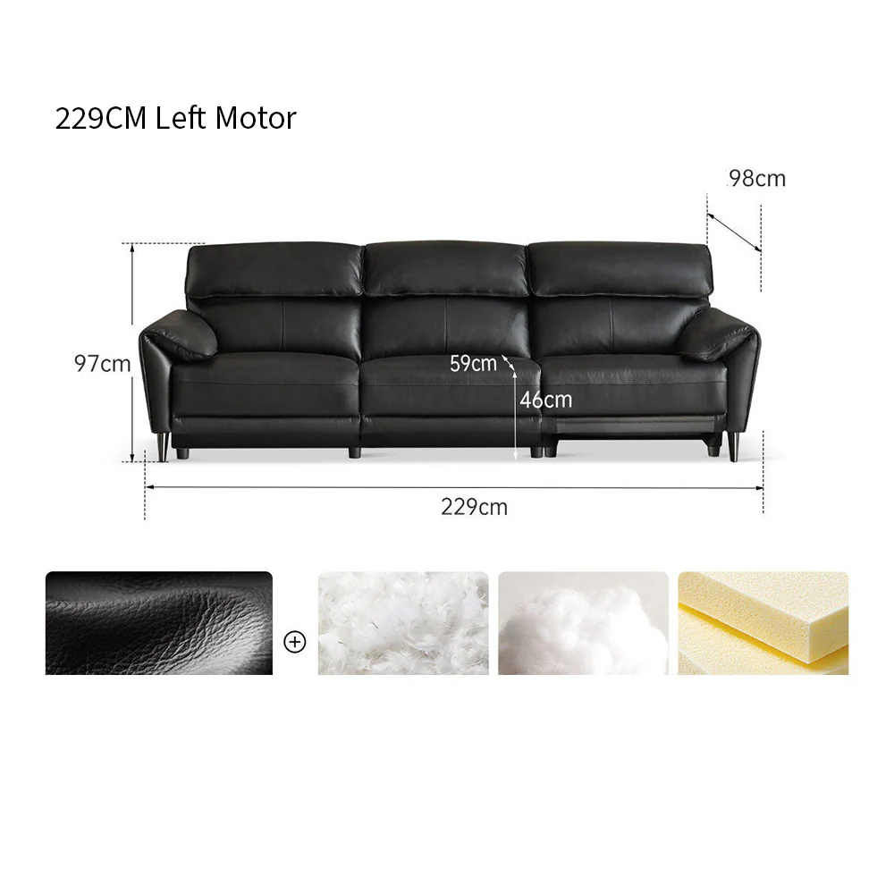 Lillviken Genuine Leather Electric Recliner Sofa - Image 24