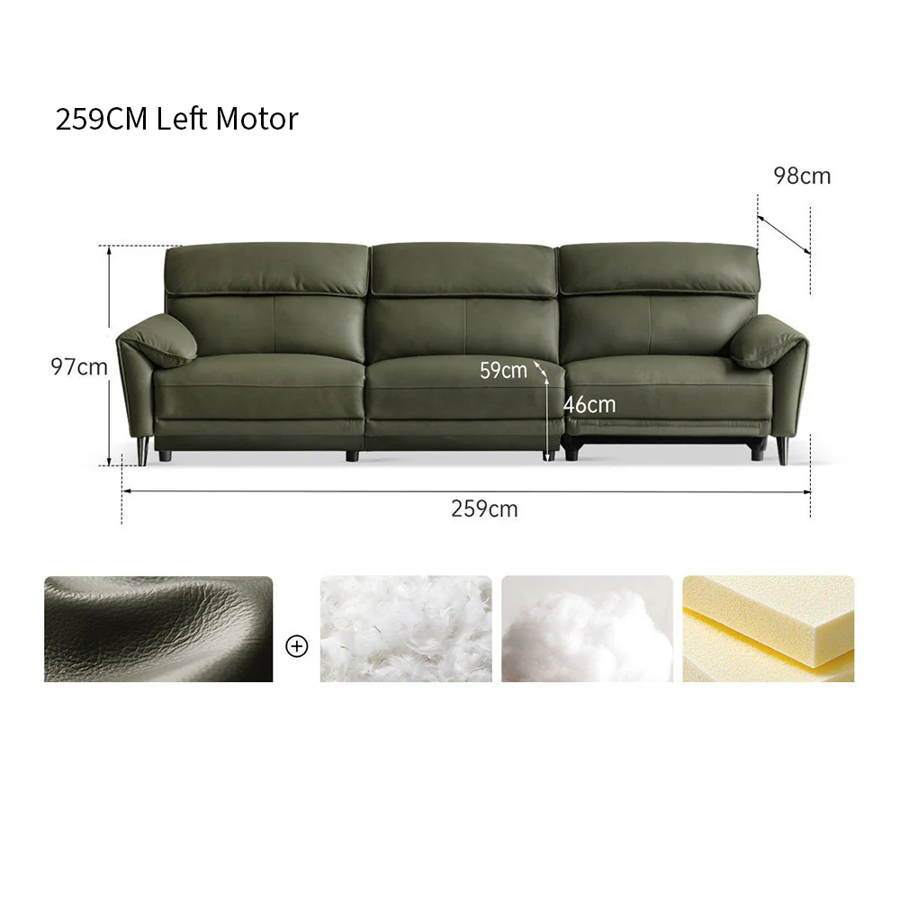 Lillviken Genuine Leather Electric Recliner Sofa - Image 42