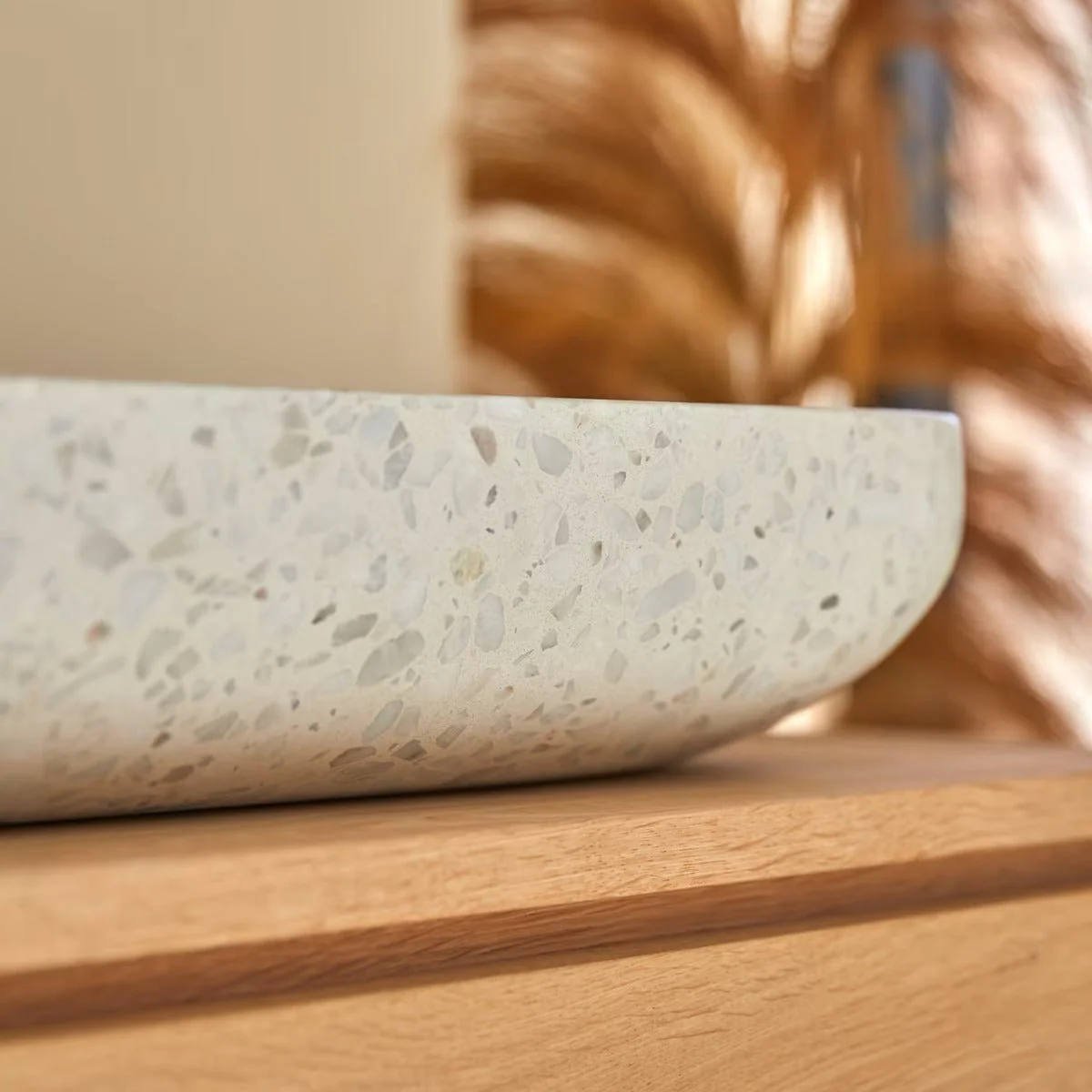 Louin Moon Rectangular Premium Terrazzo Basin - Image 5