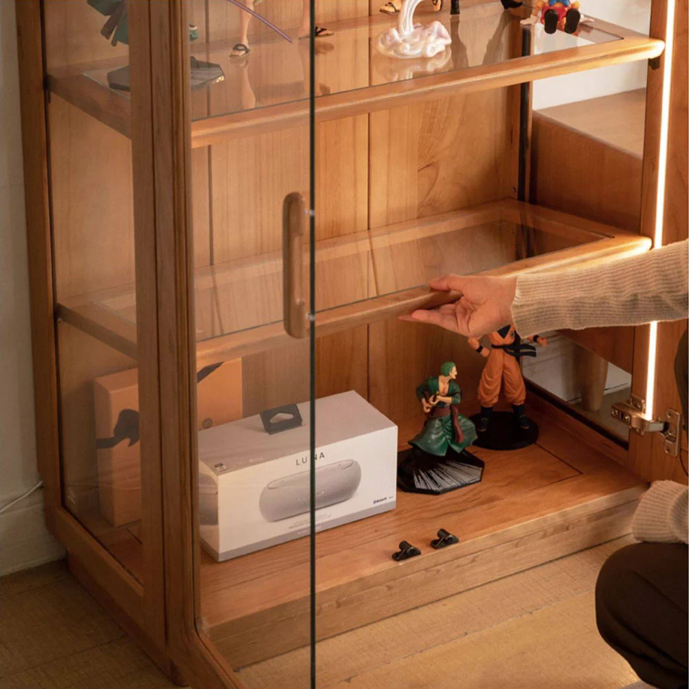 Milis Natural Solid Cherry Display Cabinet - Image 8