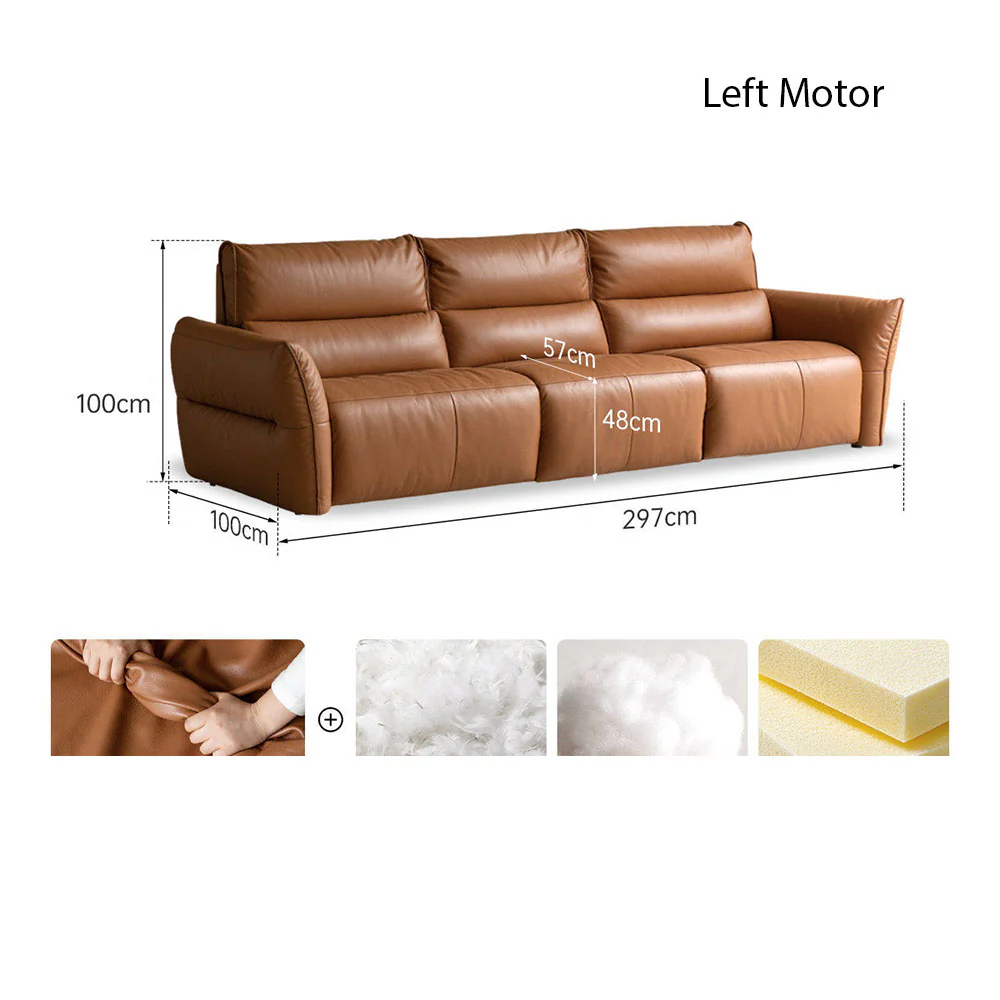 Muros Genuine Leather Electric Recliner Sofa - Image 19