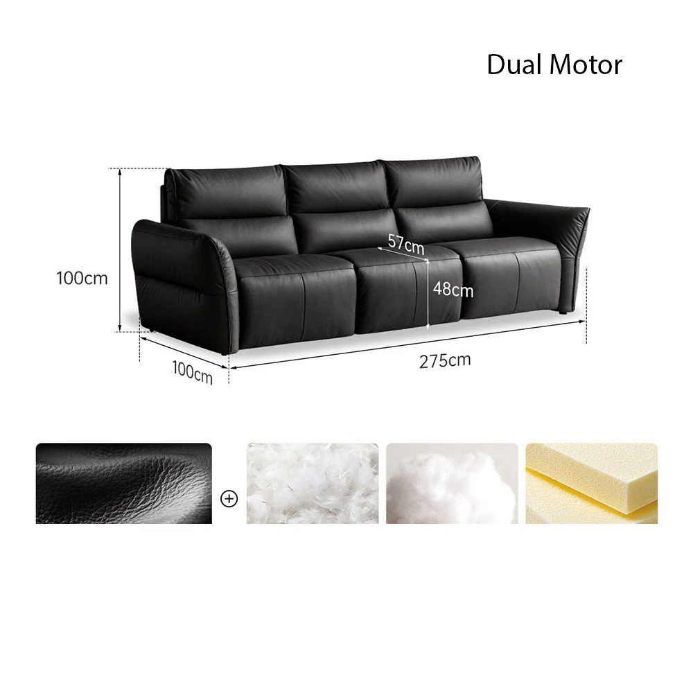 Muros Genuine Leather Electric Recliner Sofa - Image 30
