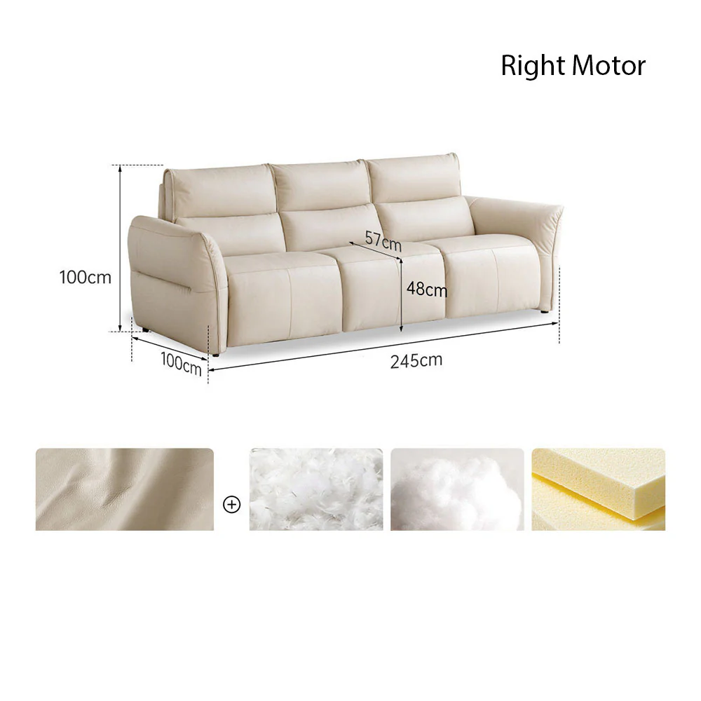 Muros Genuine Leather Electric Recliner Sofa - Image 38