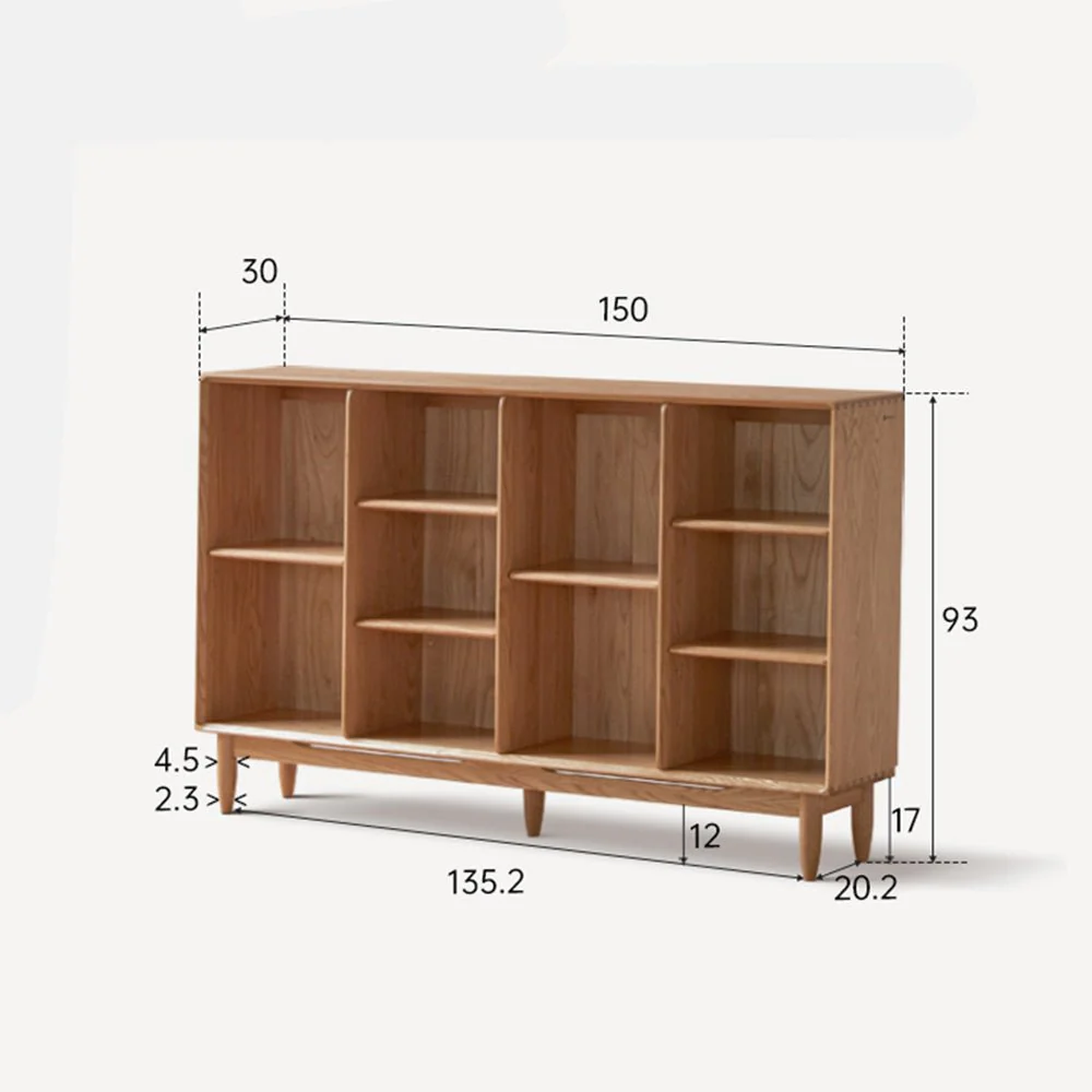 Myrland Natural Solid Oak Low Bookcase - Image 9