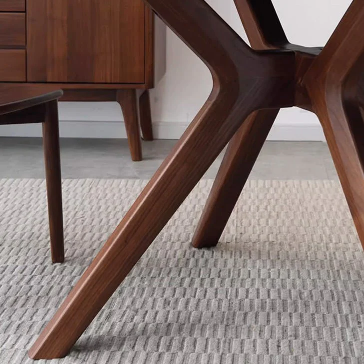 Nest Solid Walnut Round Dining Table with Ceramic Marble Top - Image 4