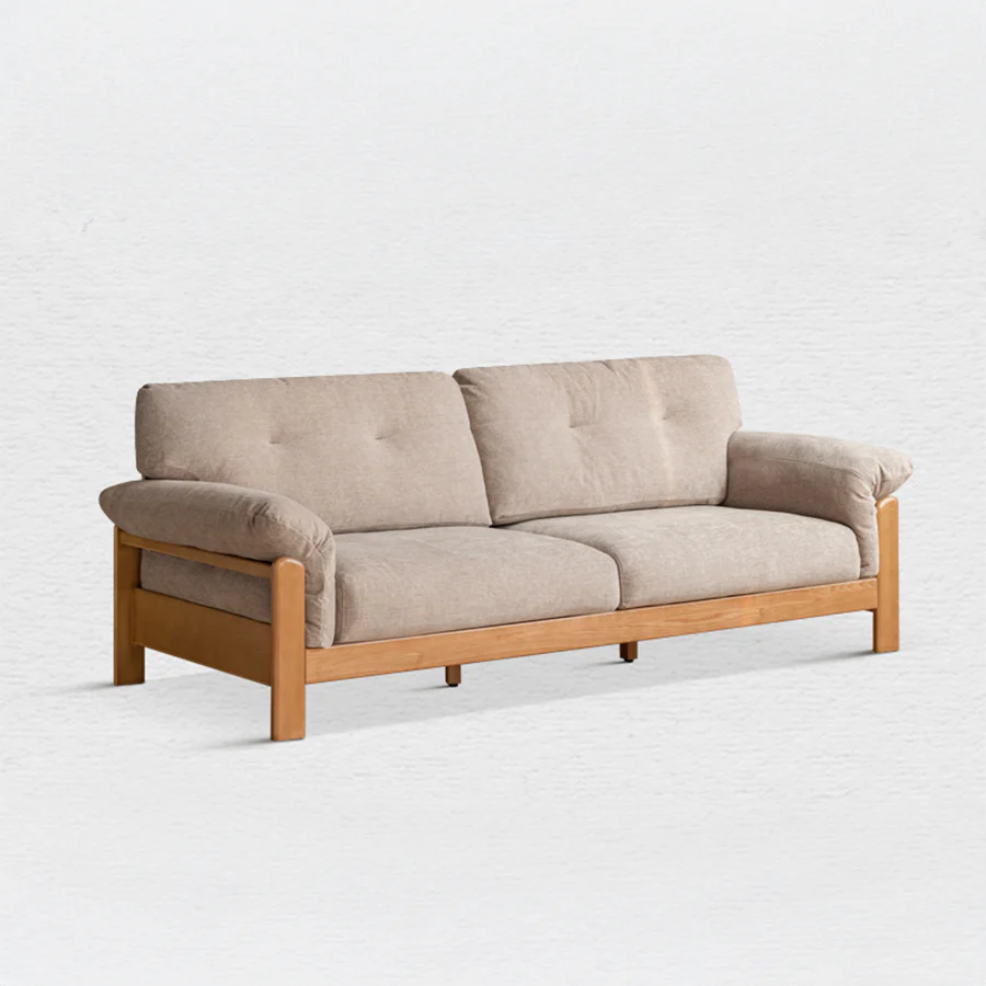 Neuffen Natural Solid Ash Chenille Sofa - Image 3