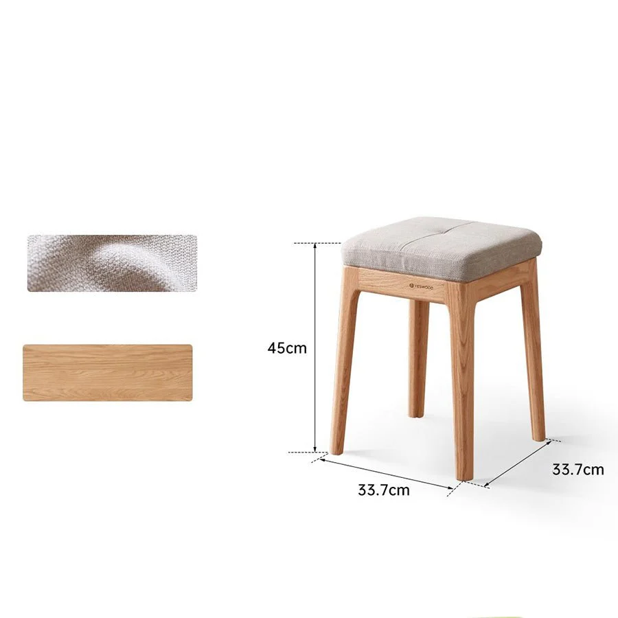 Olini Natural Solid Oak Stacking Stool - Image 5