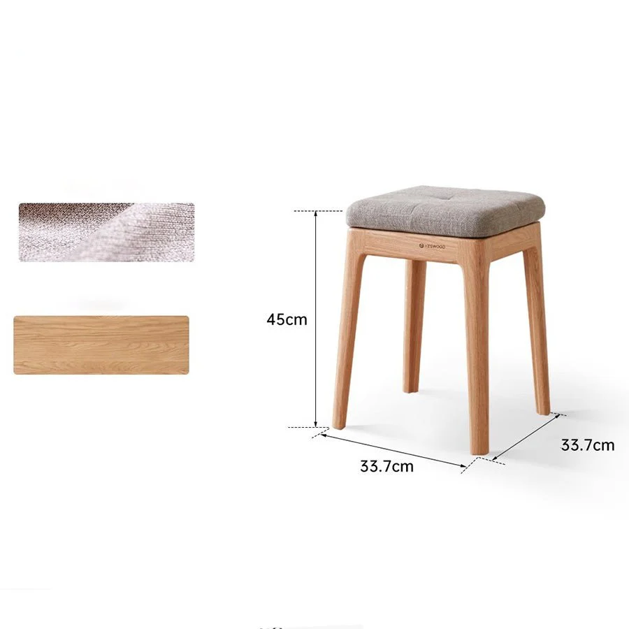 Olini Natural Solid Oak Stacking Stool - Image 6