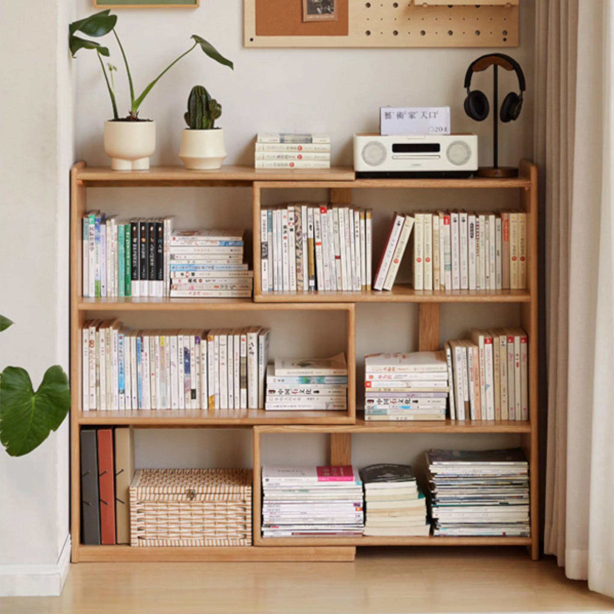 Orvieto Natural Solid Oak Extending Turning Bookcase - Image 2