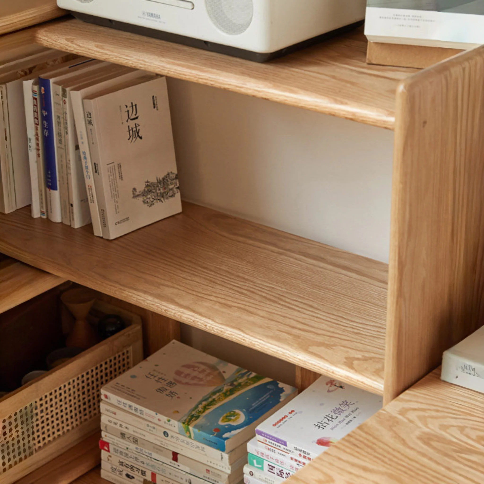 Orvieto Natural Solid Oak Extending Turning Bookcase - Image 8