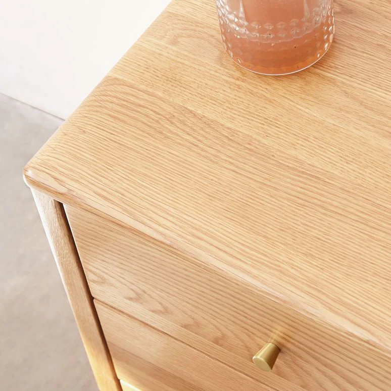 Oslo Natural Solid Oak Bedside Table Design 3 - Image 7