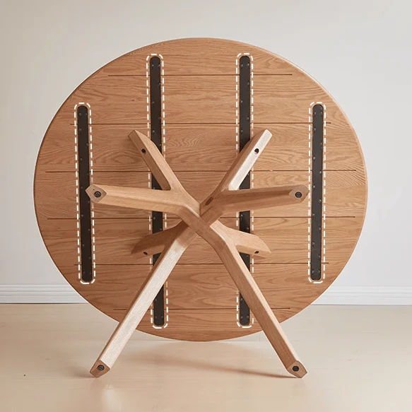 Oslo Natural Solid Oak Round Dining Table - Image 5