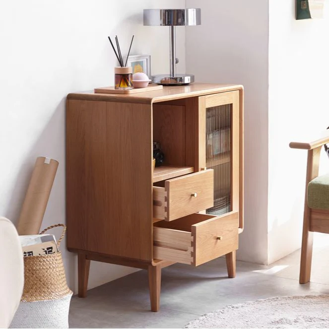 Oslo Natural Solid Oak Small Sideboard - Image 4