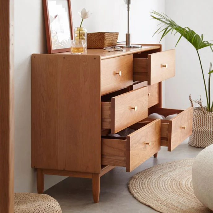 Prunus Solid Cherry 6 Chest of Drawers - Image 5