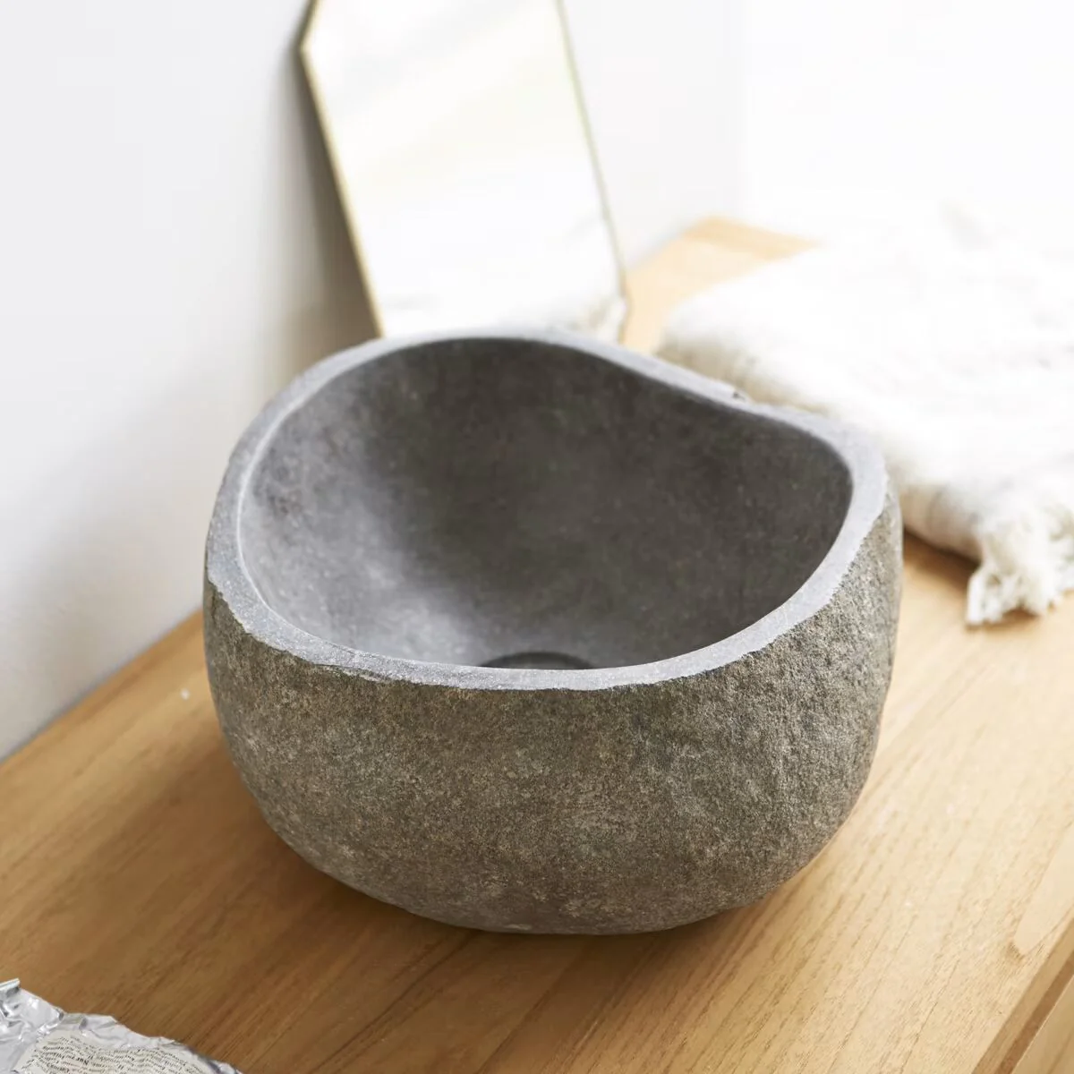 Riaza Small Natural Riverstone Basin - Image 5