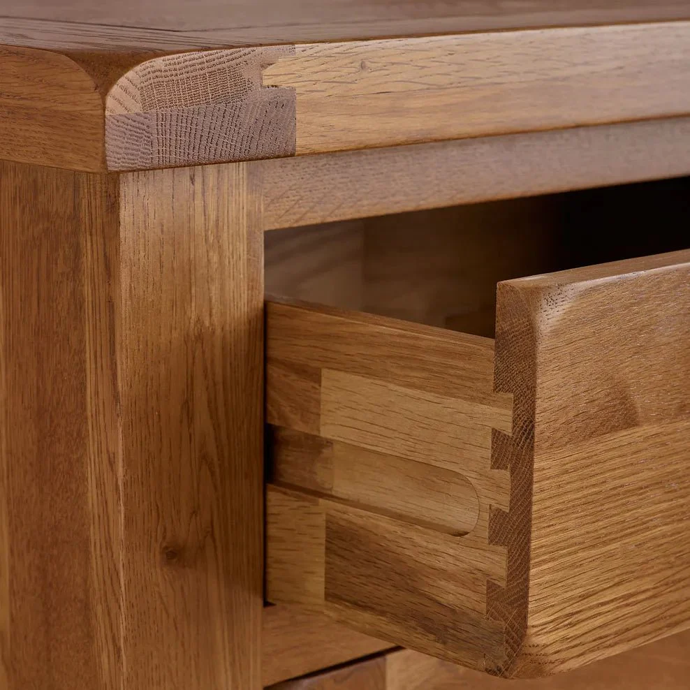 Rustic Country Solid Oak Bedside Table - Image 3